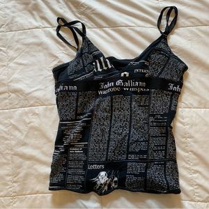 JOHN GALLIANO NEWSPAPER PRINT TANK